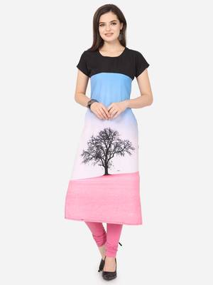 Multicolor printed crepe kurtas-and-kurtis 1