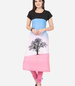 Multicolor printed crepe kurtas-and-kurtis