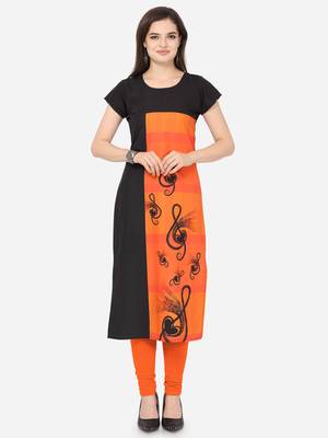 Black printed crepe kurtas-and-kurtis 1