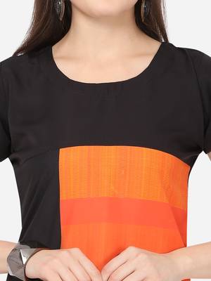 Black printed crepe kurtas-and-kurtis 4