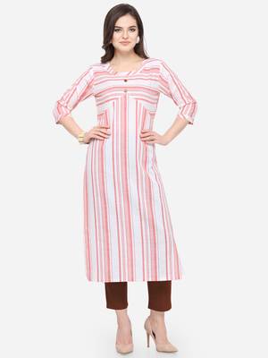 White plain cotton kurtas-and-kurtis 1