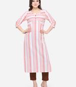 White plain cotton kurtas-and-kurtis