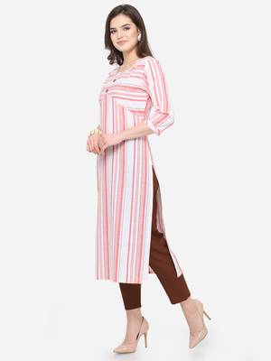 White plain cotton kurtas-and-kurtis 3