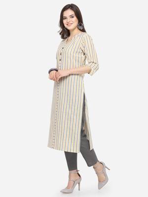 Multicolor plain cotton kurtas-and-kurtis 3