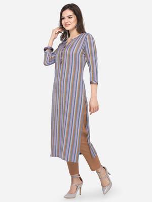 Multicolor plain cotton kurtas-and-kurtis 3