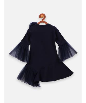 Navy Mesh Detailing Designer Dress 2