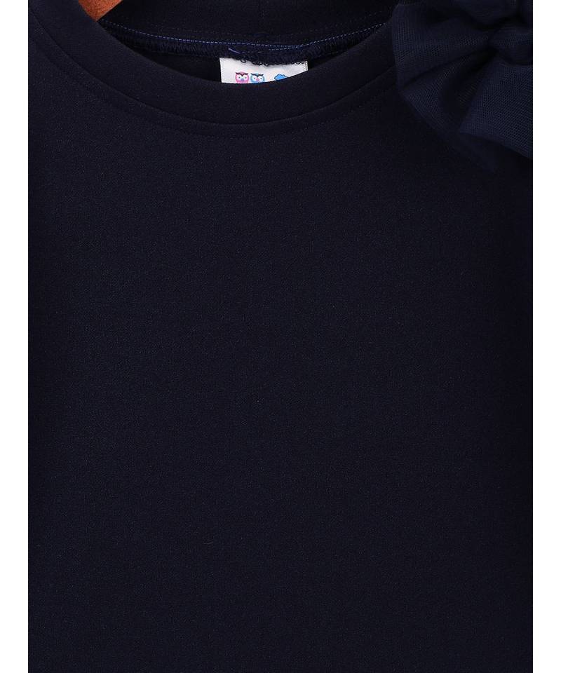 Navy Mesh Detailing Designer Dress