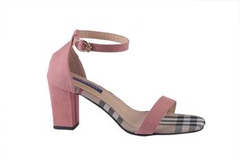 Women Synthetic pink   Sandals block heel  ankle strap 2