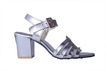 Women Synthetic Silver block Heels 2