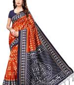 Multicolor printed art silk saree with blouse