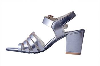 Women Synthetic Silver block Heels 3