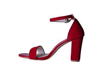 Women suede Leather Red Heels ankle strap 3