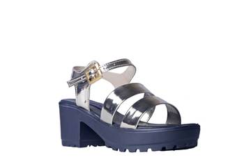 Women Synthetic Silver  block heel 1