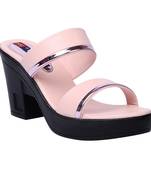 Women Synthetic Pink block heel