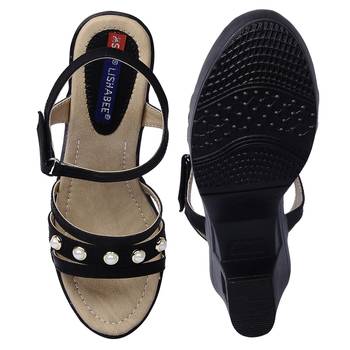 Women Synthetic Black sandal 5