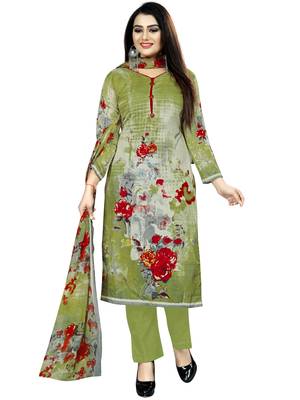 Green Floral Print Cotton Salwar 1
