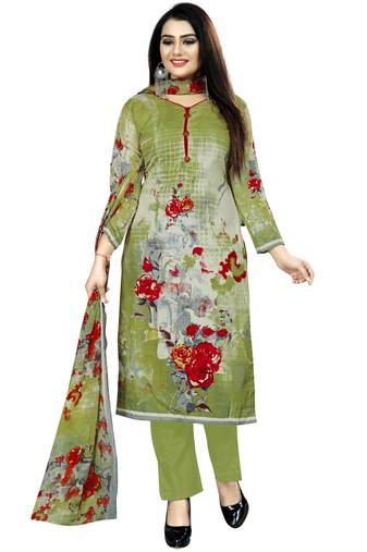 Rajnandini Green Floral Print Cotton Salwar