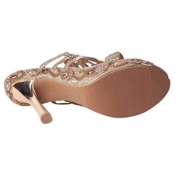 Women Synthetic Gold Heel 5