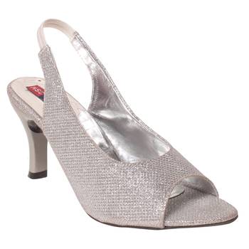 Women Synthetic Silver Heels 1