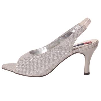Women Synthetic Silver Heels 3