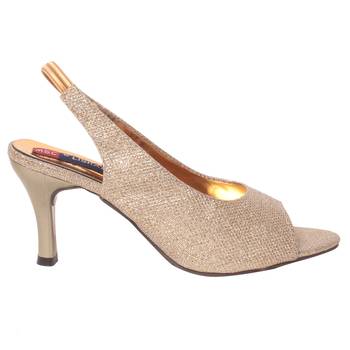 Women Synthetic Gold Heels 2