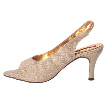 Women Synthetic Gold Heels 3