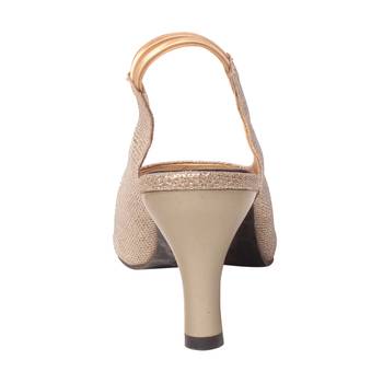 Women Synthetic Gold Heels 4