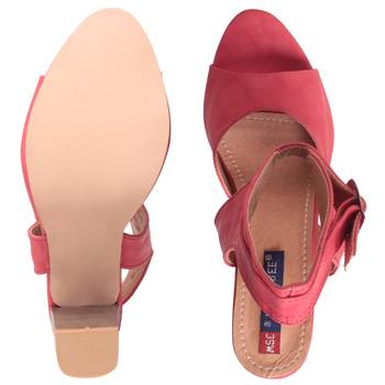 Women Synthetic Peach Heels 4