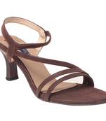 Women Synthetic Brown Heels