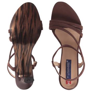 Women Synthetic Brown Heels 5