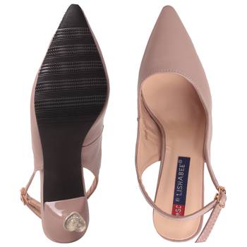 Women Synthetic Nude Heels 5