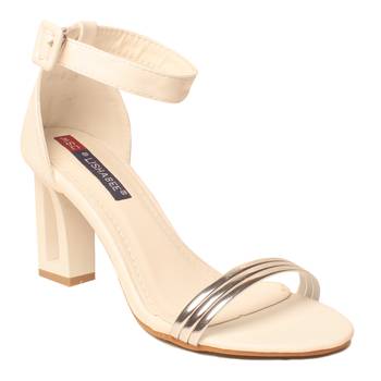 women Synthetic Silver Heels 1