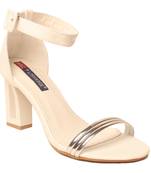 women Synthetic Silver Heels