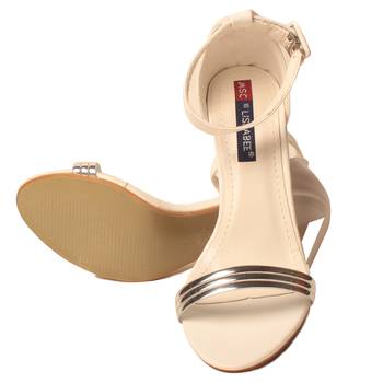 women Synthetic Silver Heels 5