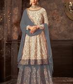 Off-white embroidered georgette salwar
