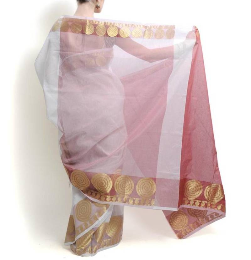 Supernet Cotton Banarasi Zari Border Saree