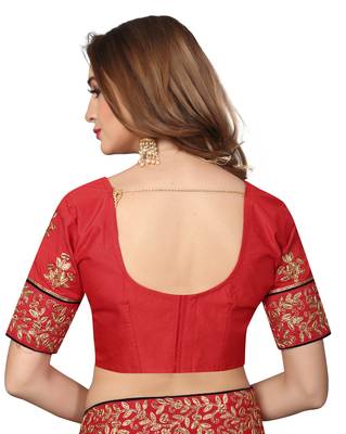 Black Embroidered Satin Saree With Blouse 5