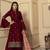 Red embroidered silk salwar