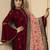 Red embroidered silk salwar