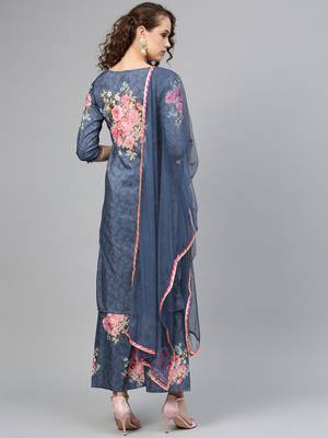 Blue digital print polyester salwar 2