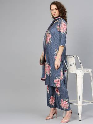 Blue digital print polyester salwar 4