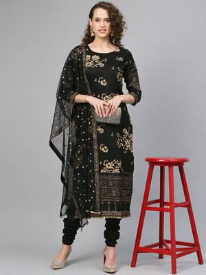 Black printed polyester salwar 4