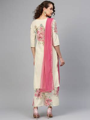 Cream digital print crepe salwar 2