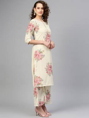 Cream digital print crepe salwar 3