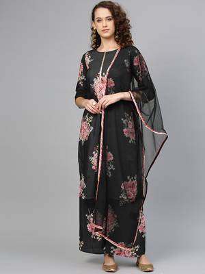 Black digital print polyester salwar 1