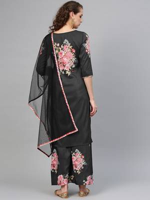 Black digital print polyester salwar 2