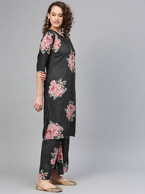 Black digital print polyester salwar 3