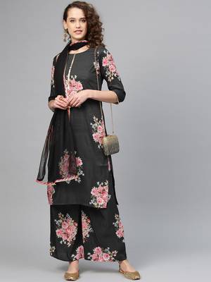 Black digital print polyester salwar 4