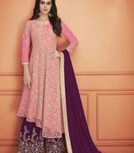 Pink embroidered net salwar