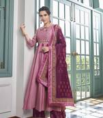 Pink embroidered silk salwar